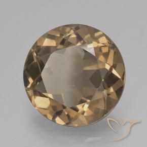 Quarzo fumé Marrone medio-chiaro naturale da 6.45 ct, Rotondo, VVS-VS