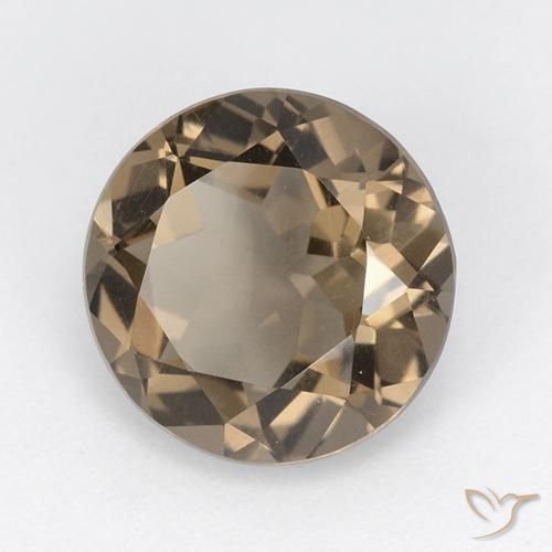 Quarzo fumé Marrone caldo naturale da 4.14 ct, Rotondo, VVS-VS