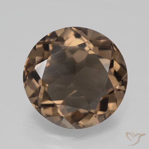 4.26ct Naturale Marrone medio-scuro Quarzo fumé, Rotondo, VVS-VS