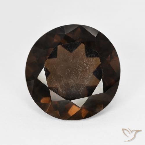 6.24ct Naturale Marrone rossastro Quarzo fumé, Rotondo, VVS-VS