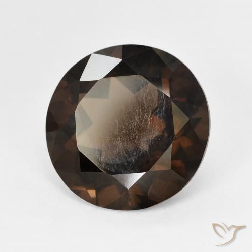 Quarzo fumé Marrone rossastro naturale da 6.24 ct, Rotondo, VVS-VS