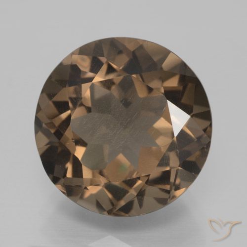 8.14ct Naturale Pan di zenzero marrone Quarzo fumé, Rotondo, VVS-VS