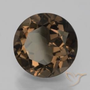 Quarzo fumé Marrone caldo naturale da 7.67 ct, Rotondo, VVS-VS