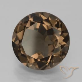Quarzo fumé Pan di zenzero marrone naturale da 6.97 ct, Rotondo, VVS-VS