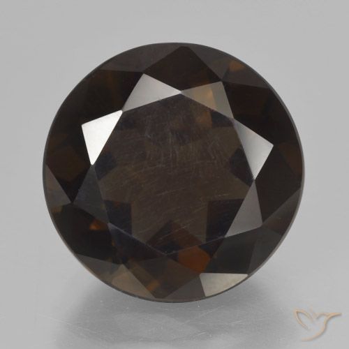 Quarzo fumè Marrone scuro naturale da 6.63 ct, Rotondo, VVS-VS