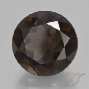 Quarzo fumè Marrone scuro naturale da 6.63 ct, Rotondo, VVS-VS