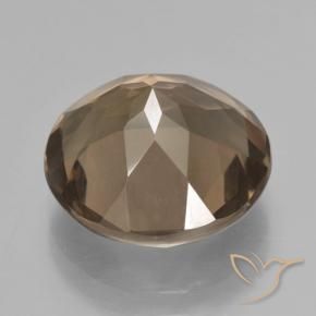 Quarzo fumé Marrone chiaro terroso naturale da 6.75 ct, Rotondo, VVS-VS