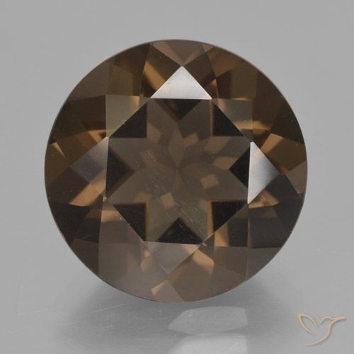 7.32ct Naturale Marrone scuro Quarzo fumé, Rotondo, VVS-VS