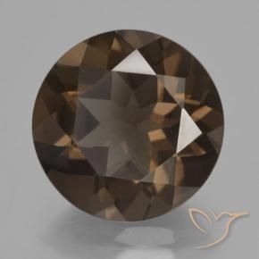 Quarzo fumé Marrone scuro naturale da 7.32 ct, Rotondo, VVS-VS