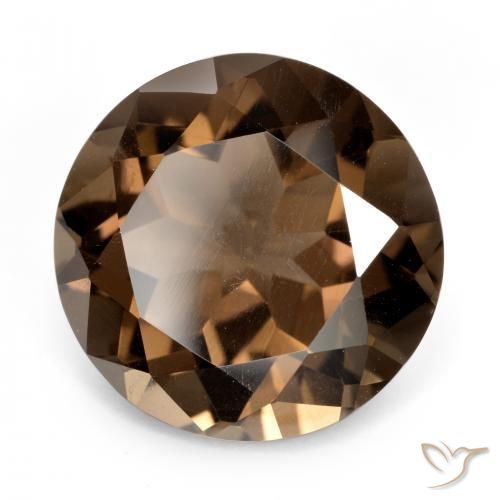 Quarzo fumé Marrone scuro naturale da 6.40 ct, Rotondo, VVS-VS