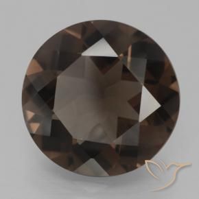 Quarzo fumé ombra marrone naturale da 7.20 ct, Rotondo, VVS-VS