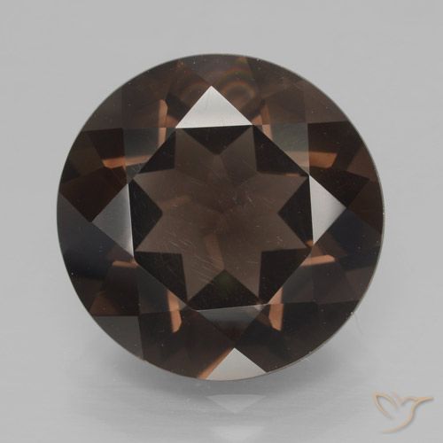7.70ct Naturale Marrone cioccolato Quarzo fumé, Rotondo, VVS-VS