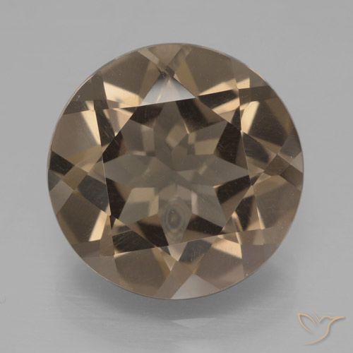 7.86ct Naturale Hickory Brown Quarzo fumé, Rotondo, VVS-VS