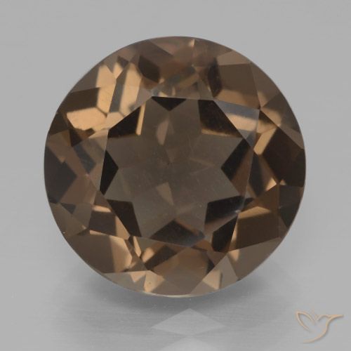 6.55ct Naturale Marrone medio-scuro Quarzo fumé, Rotondo, VVS-VS