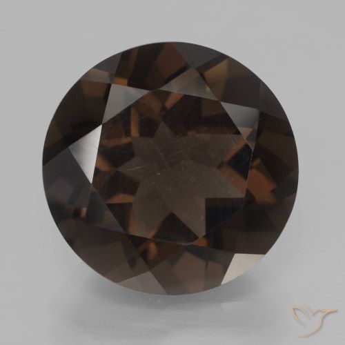 8.32ct Naturale Marrone cioccolato fondente Deep Quarzo fumé, Rotondo, VVS-VS