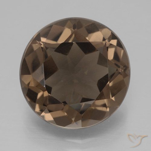 6.41ct Naturale Hickory Brown Quarzo fumé, Rotondo, VVS-VS