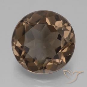 Quarzo fumé Hickory Brown naturale da 6.41 ct, Rotondo, VVS-VS