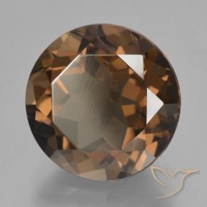 Quarzo fumé Marrone medio naturale da 7.69 ct, Rotondo, VVS-VS