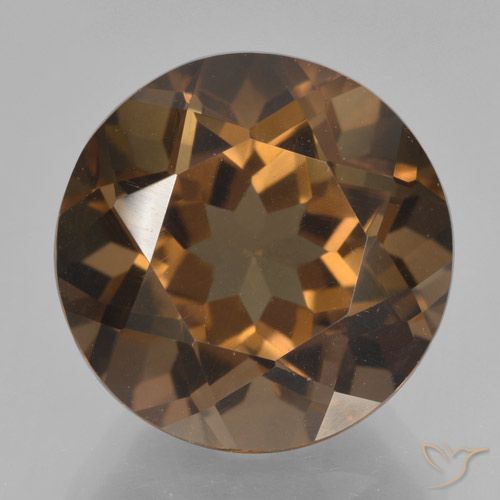 8.99ct Naturale Marrone medio Quarzo fumé, Rotondo, VVS-VS