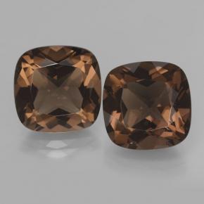 Quarzo fumé naturale marrone da 13,42 ct, taglio a cuscino, VVS-VS