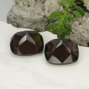 Gemme di Quarzo fumé Hickory Brown naturale da 13.72 ct, Taglio a cuscino, VVS