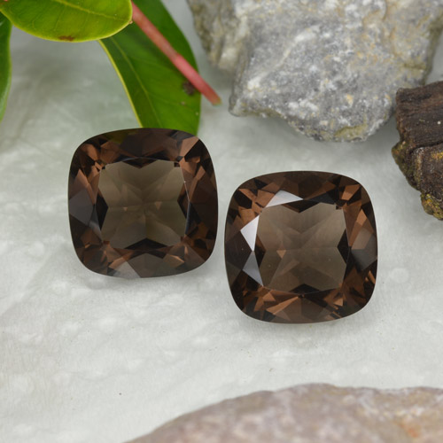 Quarzo fumé naturale marrone da 13,21 ct, taglio a cuscino, VVS-VS