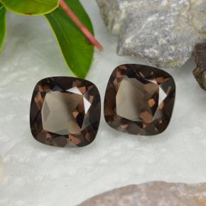 Quarzo fumé naturale marrone da 13,21 ct, taglio a cuscino, VVS-VS