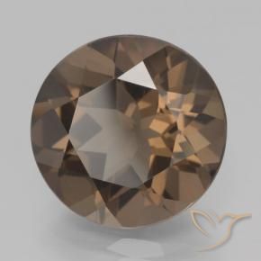 Quarzo fumé Marrone medio naturale da 7.46 ct, Rotondo, VVS-VS