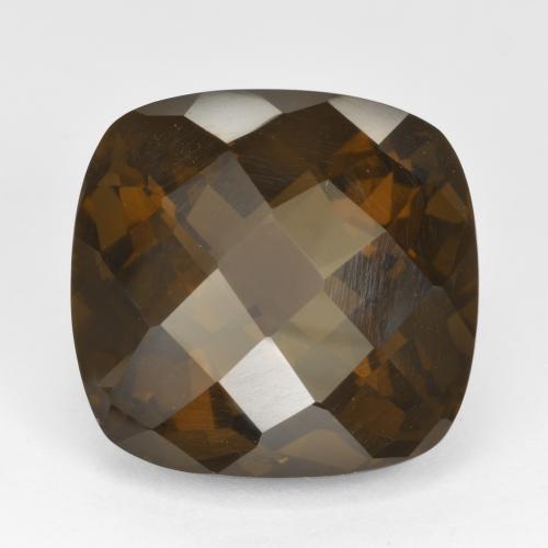 Quarzo fumé Marrone scuro naturale da 22.52 ct, Taglio a cuscino, VVS-VS