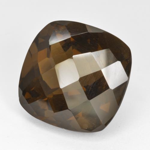 Quarzo fumé Marrone scuro naturale da 22.52 ct, Taglio a cuscino, VVS-VS