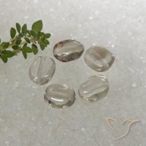 Gemme di Quarzo fumé Marrone Molto Chiaro naturale da 4.70 ct, Ovale, Trasparente