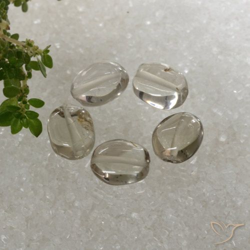 5.89ctw Naturale Bianco brunastro Quarzo fumè, Ovale, Trasparente