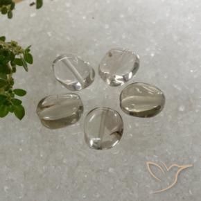 Gemme di Quarzo fumé Bianco brunastro naturale da 5.89 ct, Ovale, Trasparente