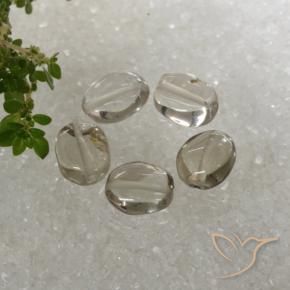 Gemme di Quarzo fumé Bianco brunastro naturale da 5.89 ct, Ovale, Trasparente