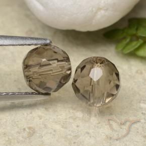 Quarzo fumé naturale marrone da 2,88 ct, sfera / palla, trasparente