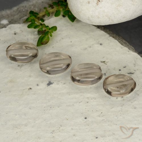 4.62ctw Naturale Marrone terra d'ombra chiaro Quarzo fumè, Ovale, Trasparente