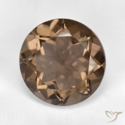 6.76ct Naturale Marrone caldo Quarzo fumé, Rotondo, VVS-VS