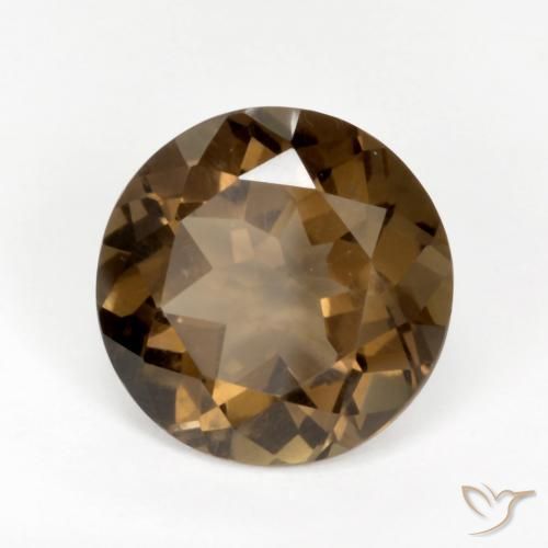 Quarzo fumé Marrone caldo naturale da 5.27 ct, Rotondo, VVS-VS