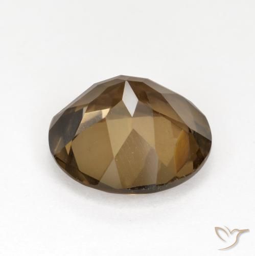 Quarzo fumé Marrone caldo naturale da 5.27 ct, Rotondo, VVS-VS