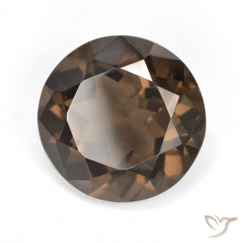 Quarzo fumé Marrone medio naturale da 5.68 ct, Rotondo, VVS