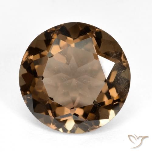 6.46ct Naturale Marrone medio-scuro Quarzo fumé, Rotondo, VS