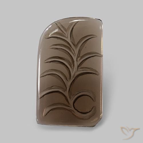 23.88ct Naturale Marrone medio Quarzo fumé, Taglio a fantasia, Trasparente