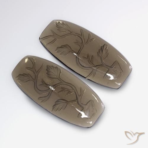 Gemme di Quarzo fumè Moka chiaro naturale da 31.90 ct, Taglio a fantasia, Trasparente