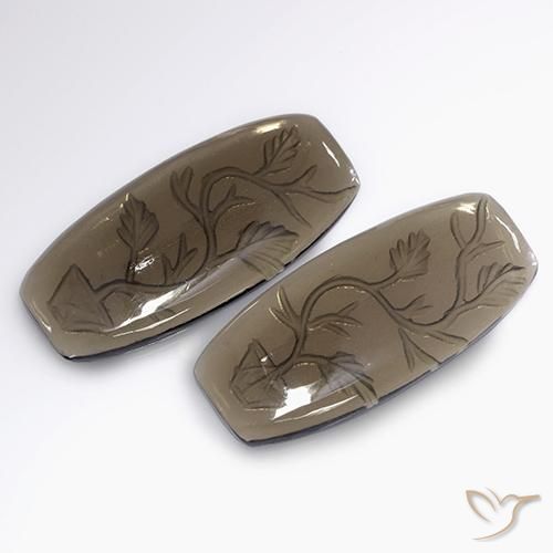 Gemme di Quarzo fumè Moka chiaro naturale da 31.90 ct, Taglio a fantasia, Trasparente