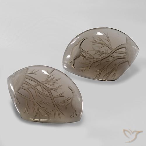 Gemme di Quarzo fumé Marrone legno chiaro naturale da 75.91 ct, Taglio a fantasia, Trasparente