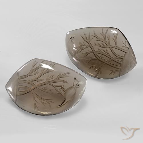 Gemme di Quarzo fumé Marrone legno chiaro naturale da 75.91 ct, Taglio a fantasia, Trasparente