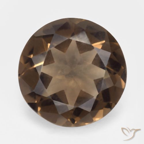 4.20ct Naturale ombra marrone Quarzo fumé, Rotondo, VVS