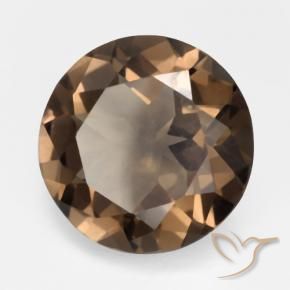 Quarzo fumé ombra marrone naturale da 4.20 ct, Rotondo, VVS
