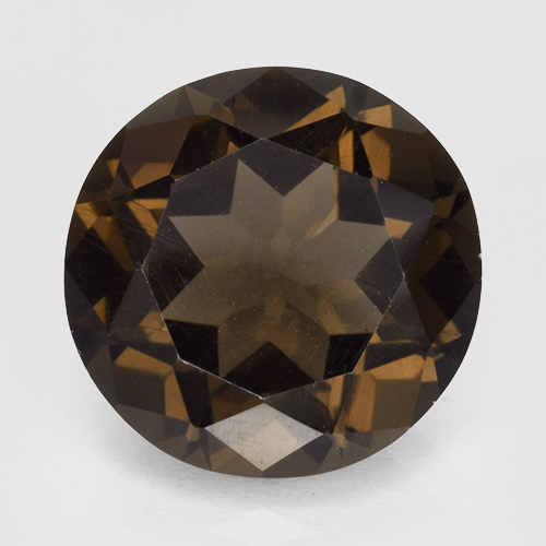 Quarzo fumé Hickory Brown naturale da 4.19 ct, Taglio rotondo, VVS