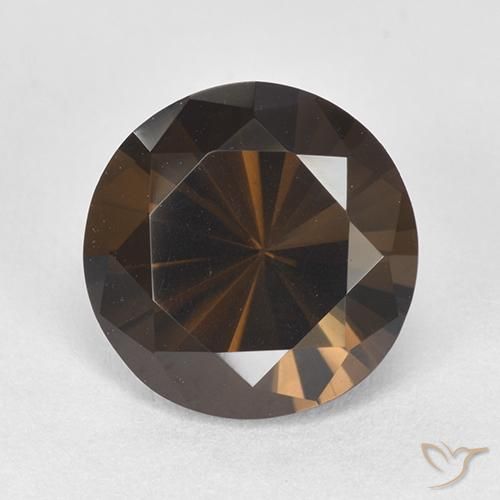 6.38ct Naturale Marrone rossastro Quarzo fumé, Rotondo, VVS